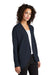 Mercer+Mettle MM3015 Womens Stretch Open Front Long Sleeve Cardigan Sweater Night Navy Blue Model 3Q