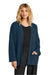 Mercer+Mettle MM3021 Womens Open Cardigan Sweater w/ Pockets Insignia Blue Model Front