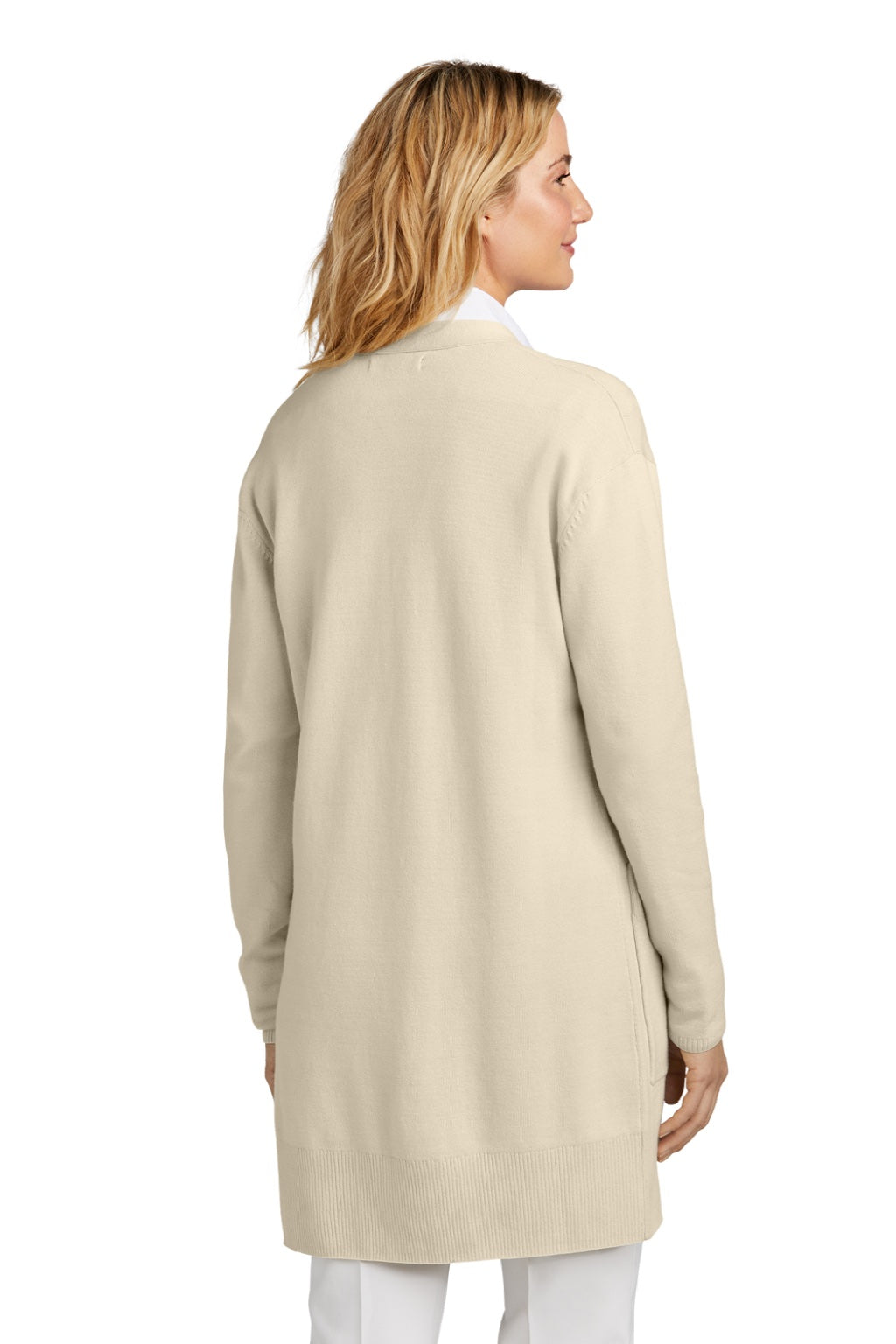 Mercer+Mettle MM3023 Womens Open Front Cardigan Sweater Birch Model Back