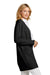 Mercer+Mettle MM3023 Womens Open Front Cardigan Sweater Deep Black Model Side