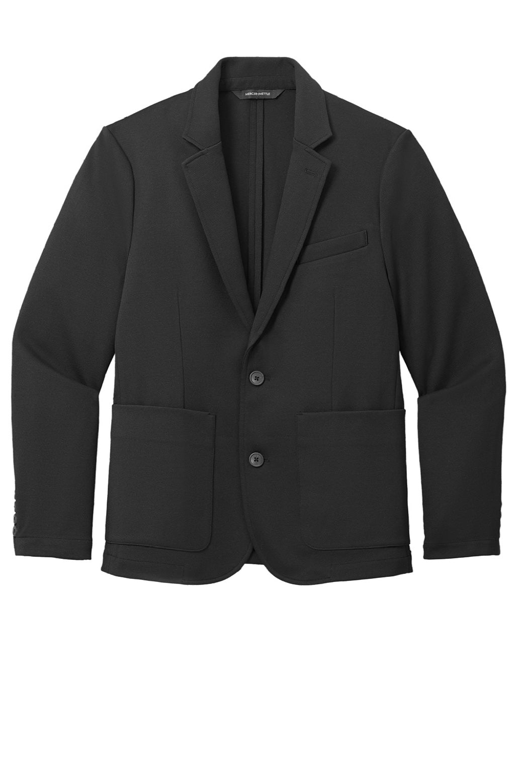 Mercer+Mettle MM3030 Mens Snag Resistant Relaxed Knit Blazer w/ Pockets Deep Black Flat Front