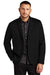 Mercer+Mettle MM3030 Mens Snag Resistant Relaxed Knit Blazer w/ Pockets Deep Black Model Front