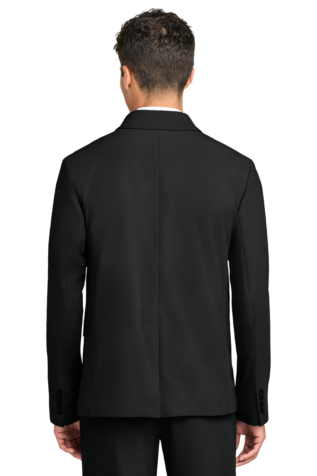 Mercer+Mettle MM3032 Mens Capital Tech Blazer w/ Pockets Deep Black Model Back