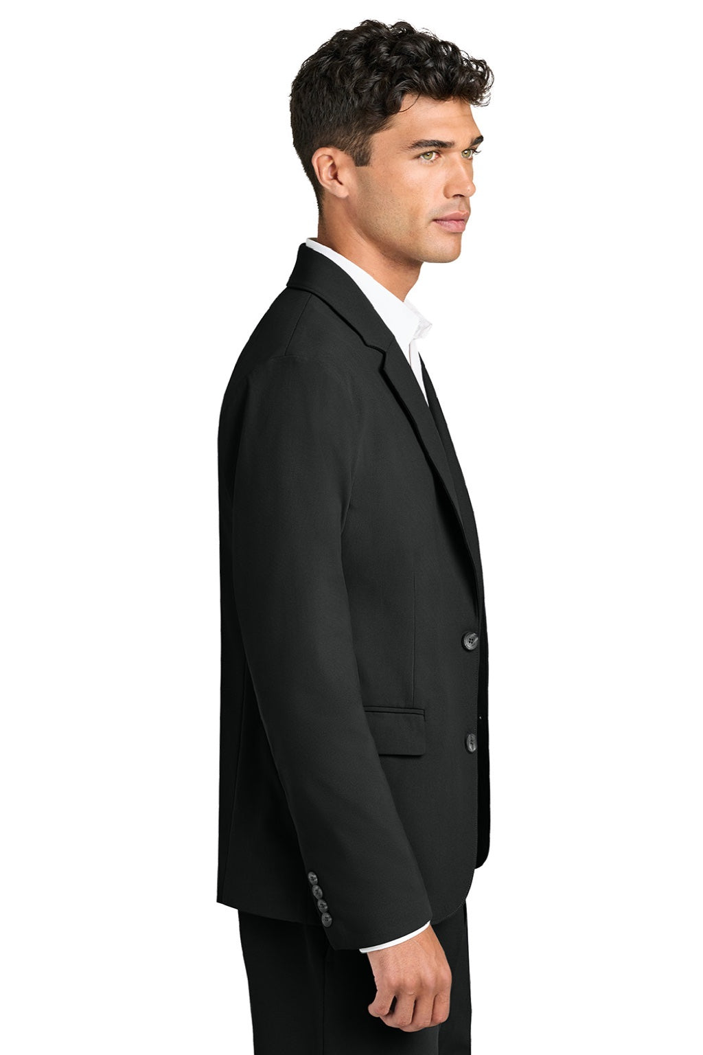 Mercer+Mettle MM3032 Mens Capital Tech Blazer w/ Pockets Deep Black Model Side