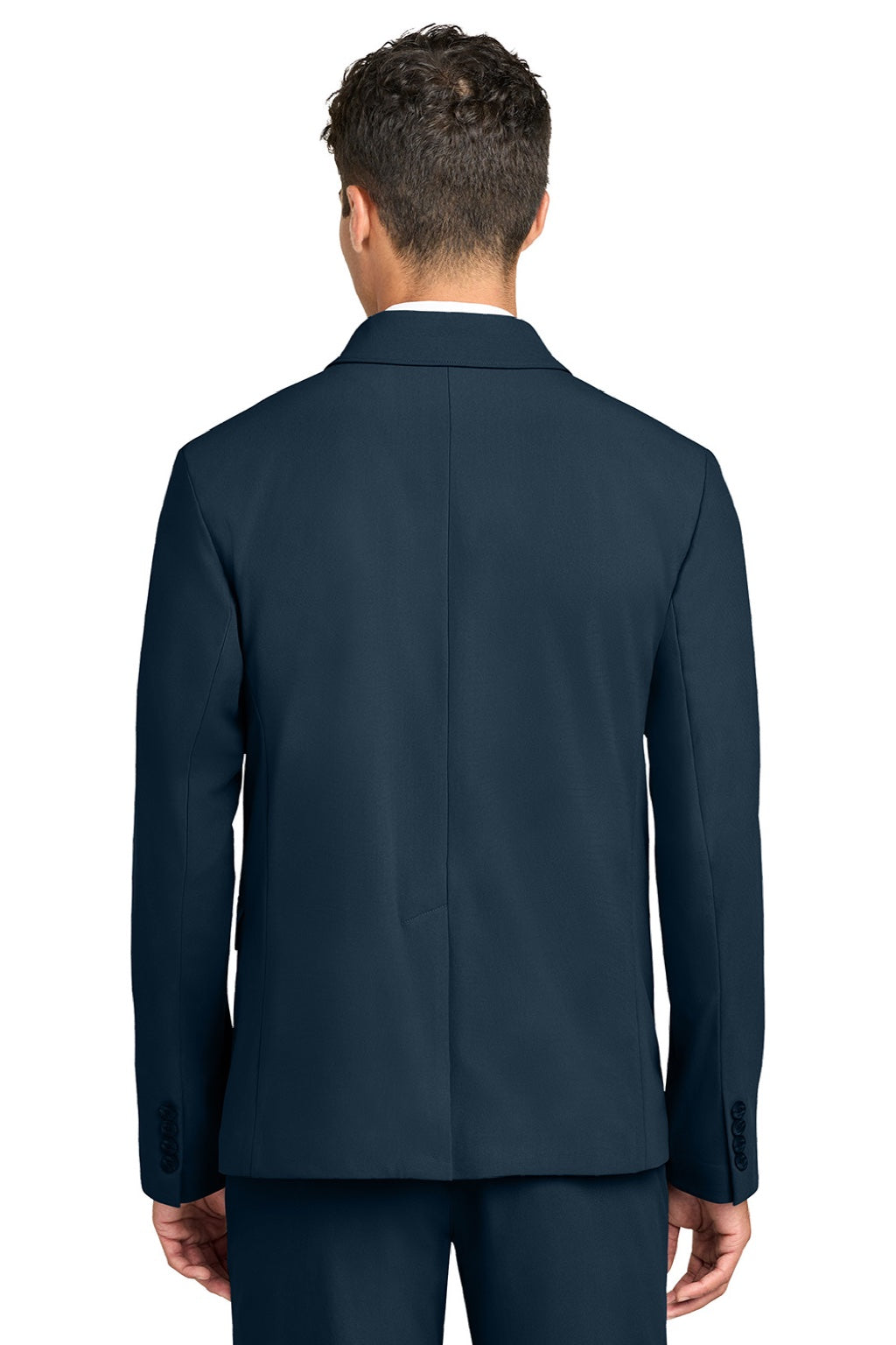 Mercer+Mettle MM3032 Mens Capital Tech Blazer w/ Pockets Night Navy Blue Model Back