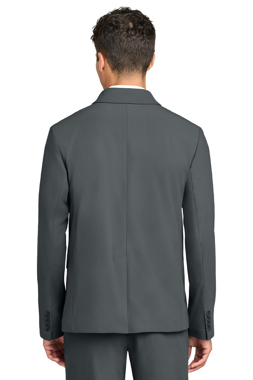 Mercer+Mettle MM3032 Mens Capital Tech Blazer w/ Pockets Storm Grey Model Back