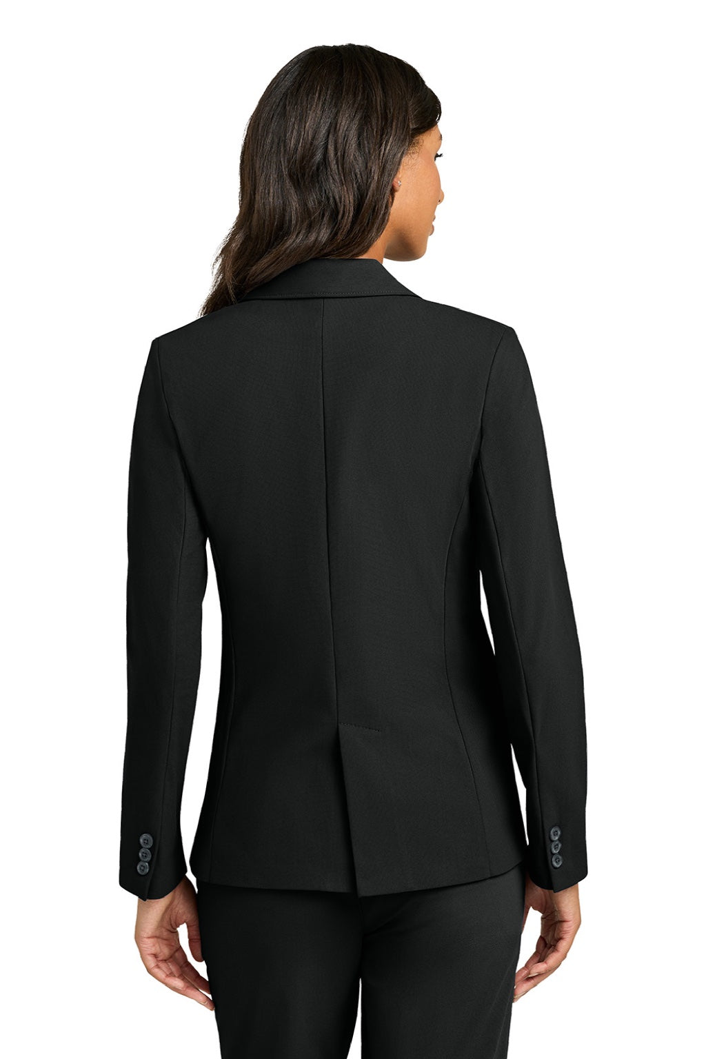 Mercer+Mettle MM3033 Womens Capital Tech Blazer w/ Pockets Deep Black Model Back