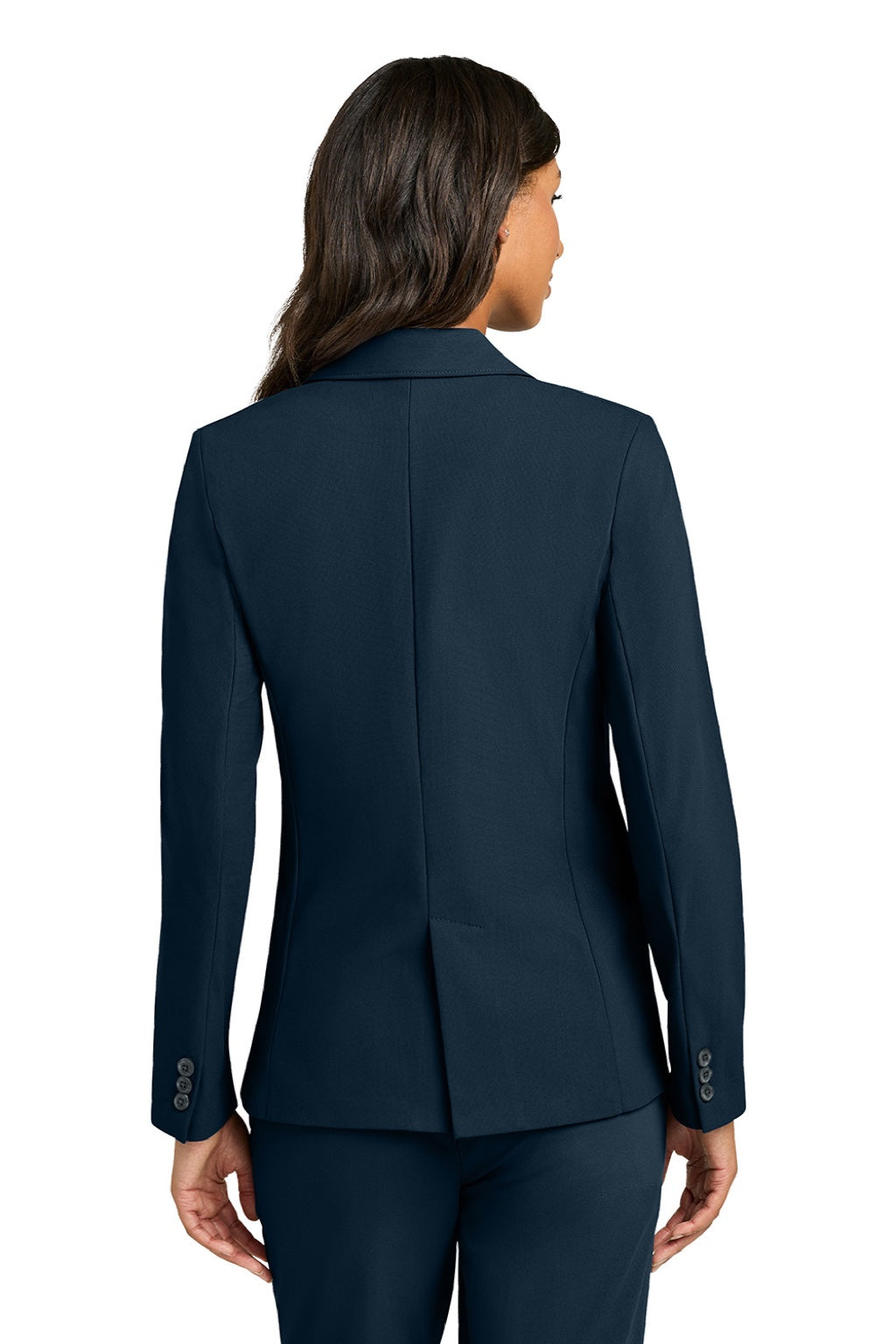 Mercer+Mettle MM3033 Womens Capital Tech Blazer w/ Pockets Night Navy Blue Model Back