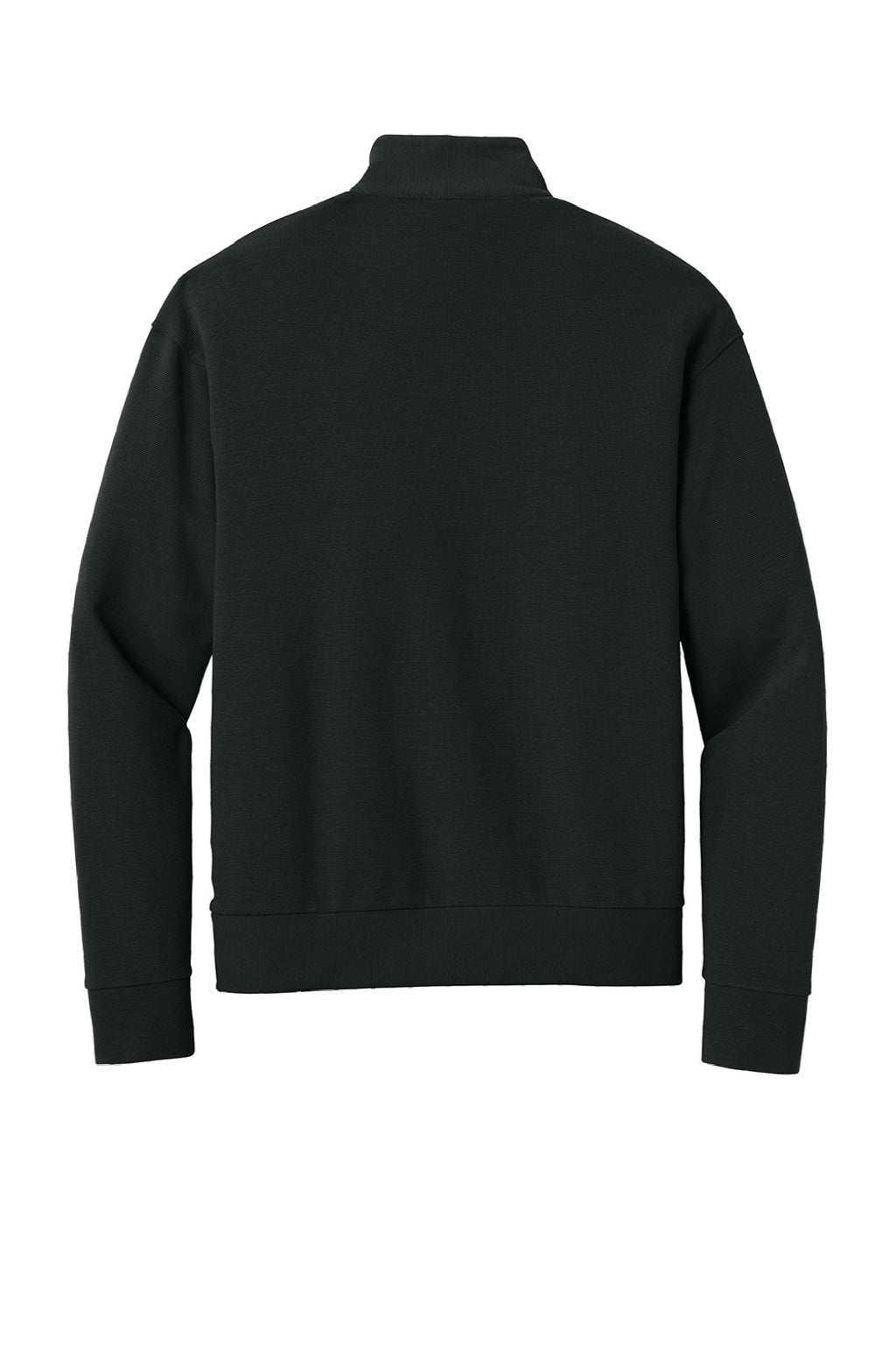 Mercer+Mettle MM3040 Mens Linear Texture Odor Resistant 1/4 Zip Sweatshirt Deep Black Flat Back