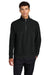 Mercer+Mettle MM3040 Mens Linear Texture Odor Resistant 1/4 Zip Sweatshirt Deep Black Model Front