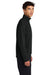 Mercer+Mettle MM3040 Mens Linear Texture Odor Resistant 1/4 Zip Sweatshirt Deep Black Model Side