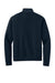 Mercer+Mettle MM3040 Mens Linear Texture Odor Resistant 1/4 Zip Sweatshirt Night Navy Bue Flat Back