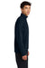 Mercer+Mettle MM3040 Mens Linear Texture Odor Resistant 1/4 Zip Sweatshirt Night Navy Bue Model Side