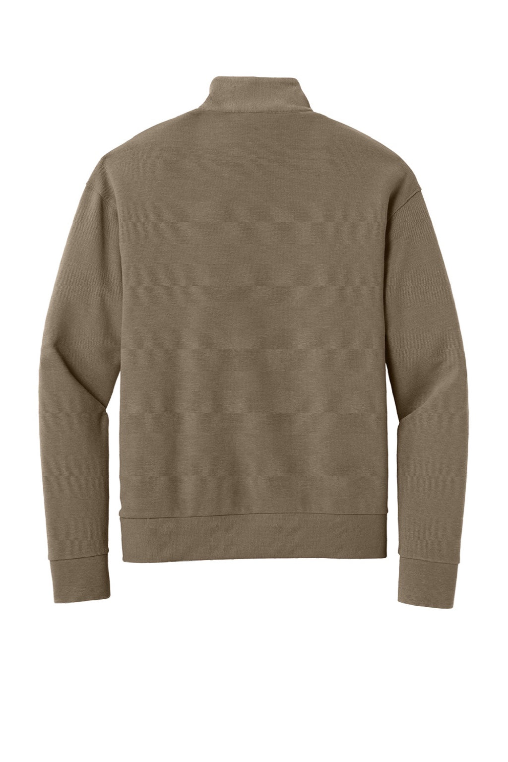 Mercer+Mettle MM3040 Mens Linear Texture Odor Resistant 1/4 Zip Sweatshirt Warm Taupe Brown Flat Back