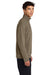 Mercer+Mettle MM3040 Mens Linear Texture Odor Resistant 1/4 Zip Sweatshirt Warm Taupe Brown Model Side