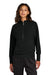 Mercer+Mettle MM3041 Womens Linear Texture Odor Resistant 1/4 Zip Sweatshirt Deep Black Model Front