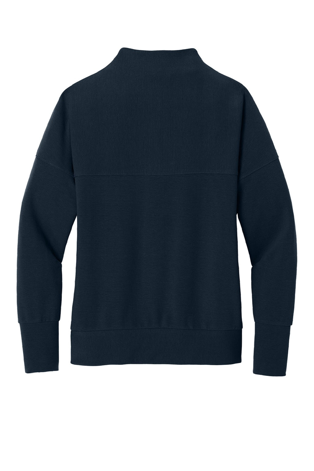 Mercer+Mettle MM3041 Womens Linear Texture Odor Resistant 1/4 Zip Sweatshirt Night Navy Bue Flat Back