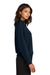 Mercer+Mettle MM3041 Womens Linear Texture Odor Resistant 1/4 Zip Sweatshirt Night Navy Bue Model Side
