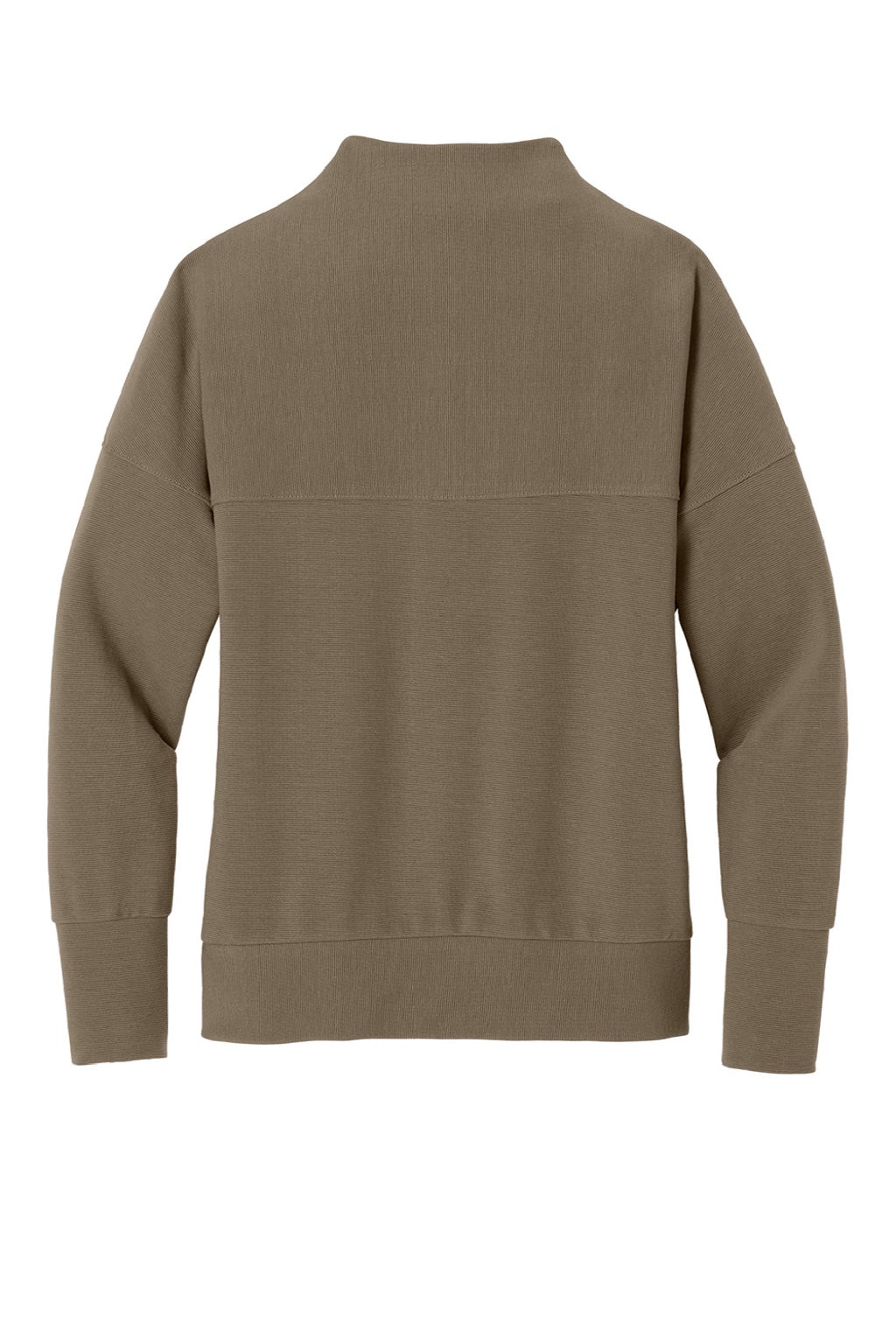 Mercer+Mettle MM3041 Womens Linear Texture Odor Resistant 1/4 Zip Sweatshirt Warm Taupe Brown Flat Back