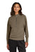 Mercer+Mettle MM3041 Womens Linear Texture Odor Resistant 1/4 Zip Sweatshirt Warm Taupe Brown Model Front