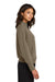 Mercer+Mettle MM3041 Womens Linear Texture Odor Resistant 1/4 Zip Sweatshirt Warm Taupe Brown Model Side