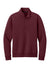 Mercer+Mettle MM3100 Mens Soft Spacer 1/4 Zip Sweatshirt Burgundy Flat Front