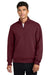 Mercer+Mettle MM3100 Mens Soft Spacer 1/4 Zip Sweatshirt Burgundy Model Front