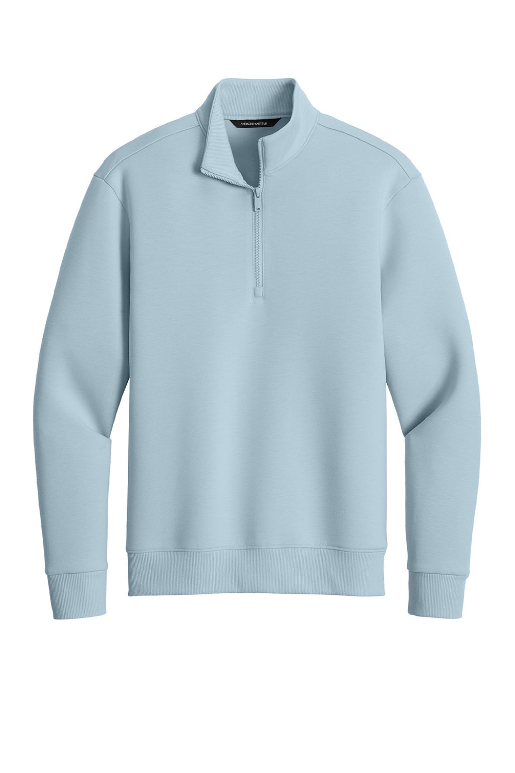 Mercer+Mettle MM3100 Mens Soft Spacer 1/4 Zip Sweatshirt Celestial Blue Flat Front