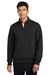 Mercer+Mettle MM3100 Mens Soft Spacer 1/4 Zip Sweatshirt Deep Black Model Front