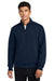 Mercer+Mettle MM3100 Mens Soft Spacer 1/4 Zip Sweatshirt Night Navy Blue Model Front