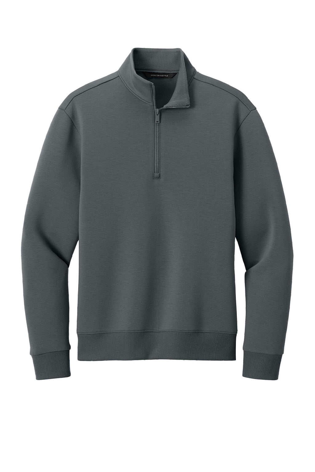 Mercer+Mettle MM3100 Mens Soft Spacer 1/4 Zip Sweatshirt Storm Grey Flat Front