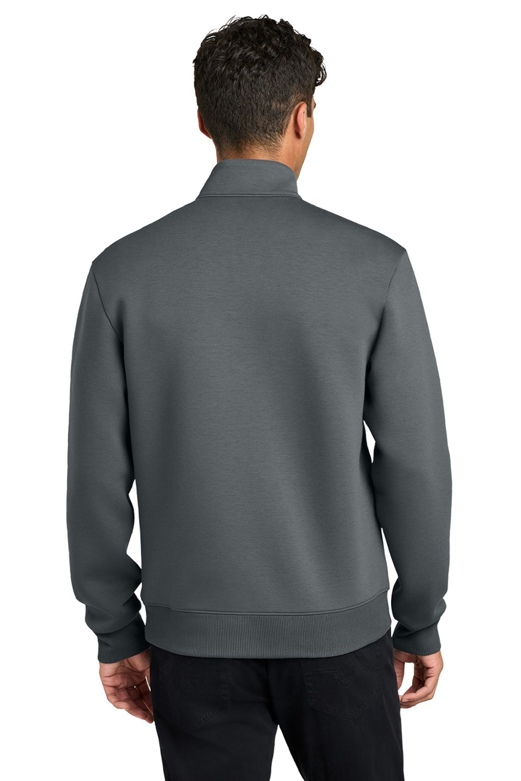Mercer+Mettle MM3100 Mens Soft Spacer 1/4 Zip Sweatshirt Storm Grey Model Back