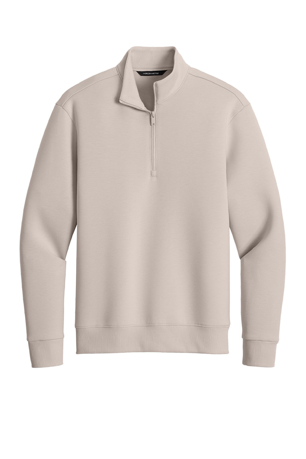 Mercer+Mettle MM3100 Mens Soft Spacer 1/4 Zip Sweatshirt Warm Quartz Flat Front