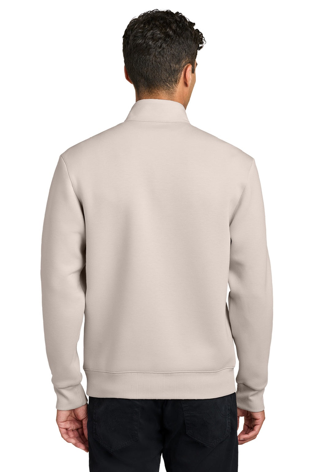 Mercer+Mettle MM3100 Mens Soft Spacer 1/4 Zip Sweatshirt Warm Quartz Model Back