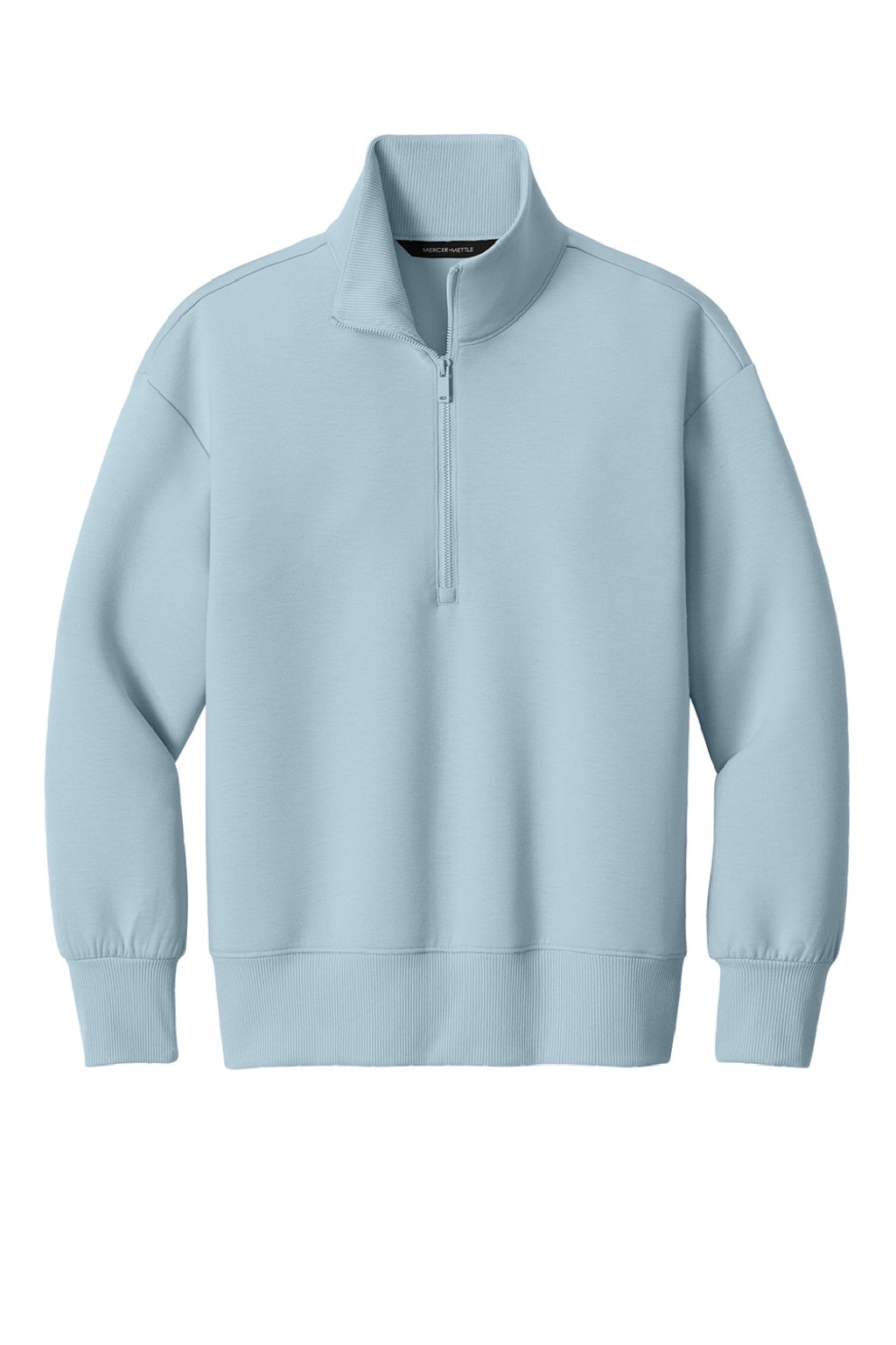 Mercer+Mettle MM3101 Womens Soft Spacer 1/4 Zip Sweatshirt Celestial Blue Flat Front