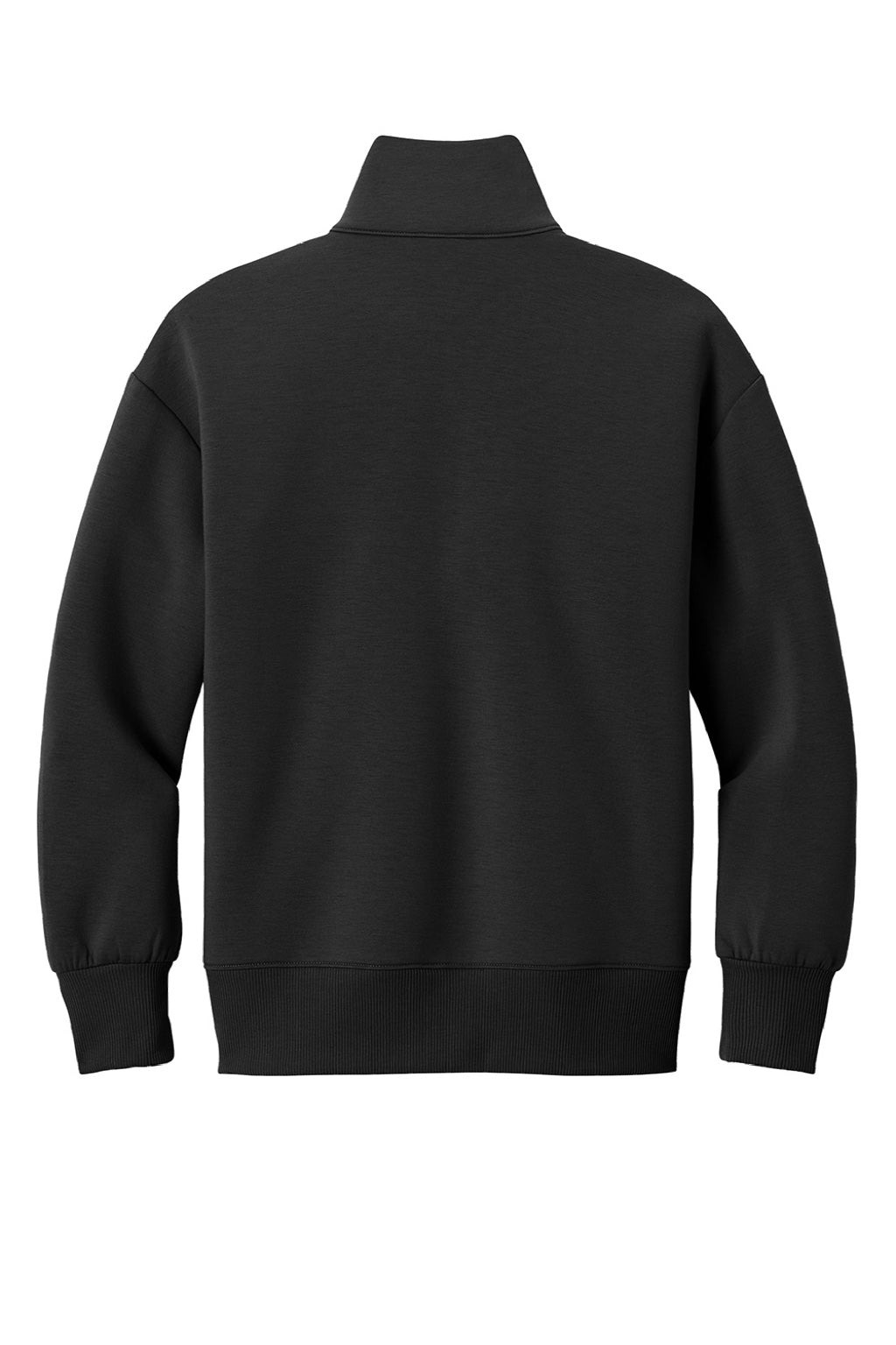 Mercer+Mettle MM3101 Womens Soft Spacer 1/4 Zip Sweatshirt Deep Black Flat Back