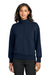 Mercer+Mettle MM3101 Womens Soft Spacer 1/4 Zip Sweatshirt Night Navy Blue Model Front