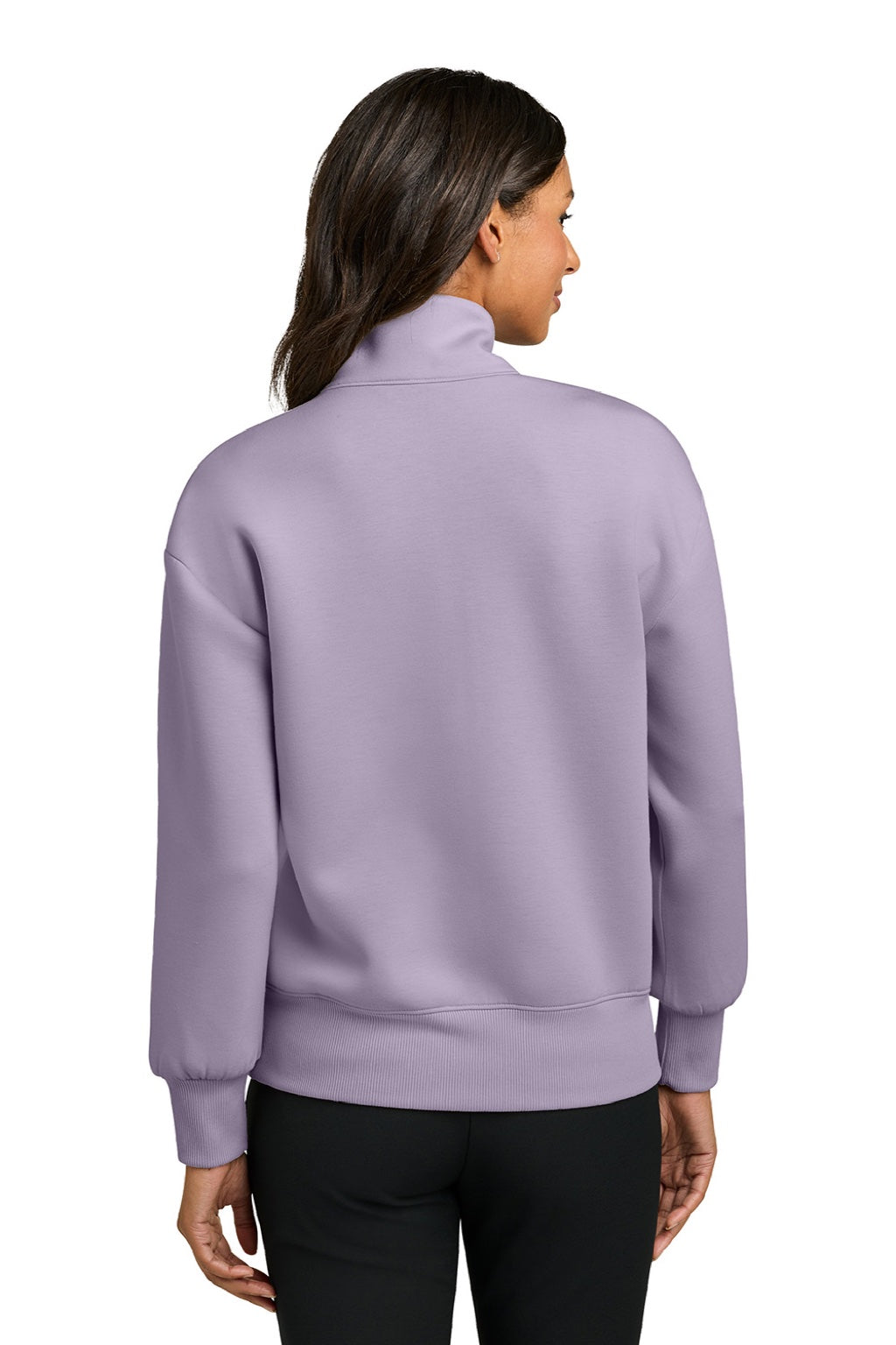 Mercer+Mettle MM3101 Womens Soft Spacer 1/4 Zip Sweatshirt Ash Purple Model Back