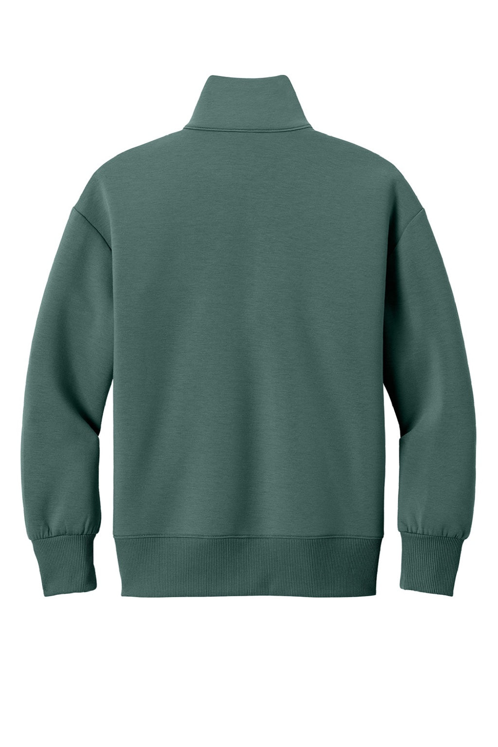 Mercer+Mettle MM3101 Womens Soft Spacer 1/4 Zip Sweatshirt Silver Pine Green Flat Back