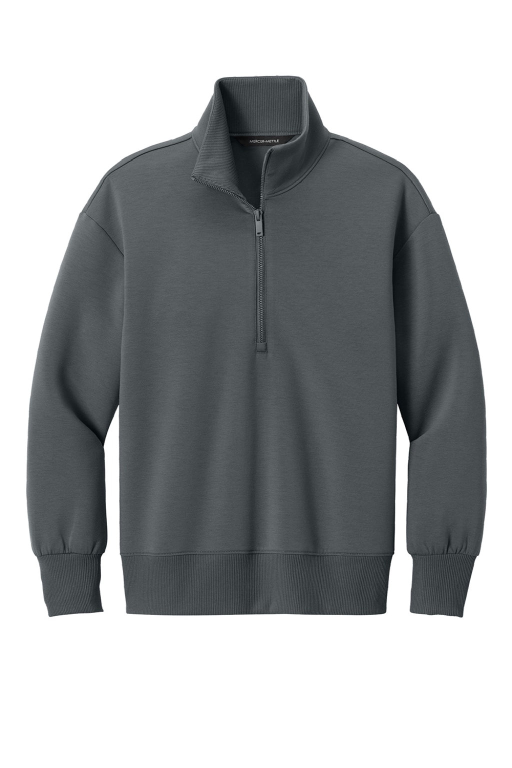 Mercer+Mettle MM3101 Womens Soft Spacer 1/4 Zip Sweatshirt Storm Grey Flat Front