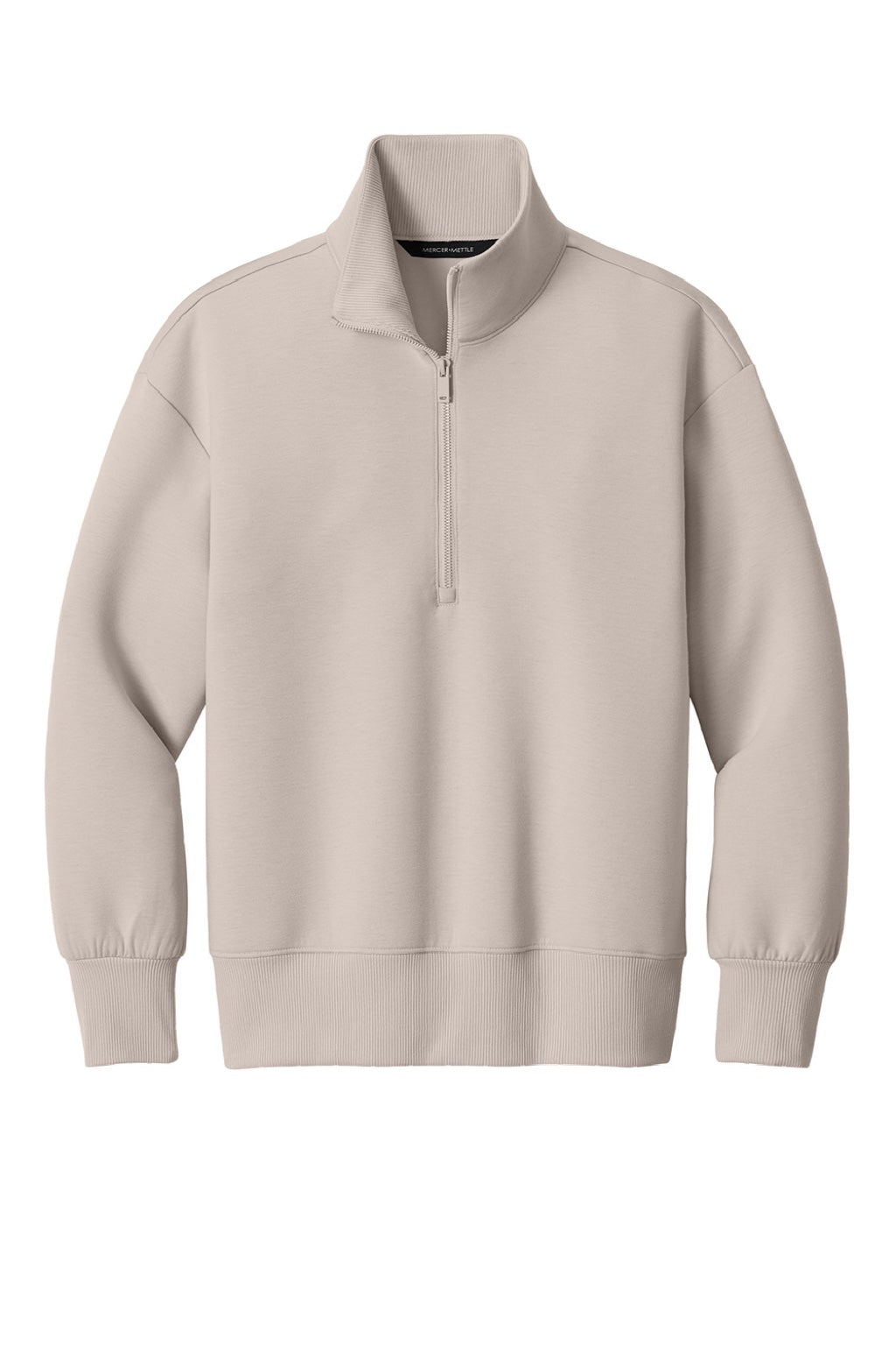 Mercer+Mettle MM3101 Womens Soft Spacer 1/4 Zip Sweatshirt Warm Quartz Flat Front
