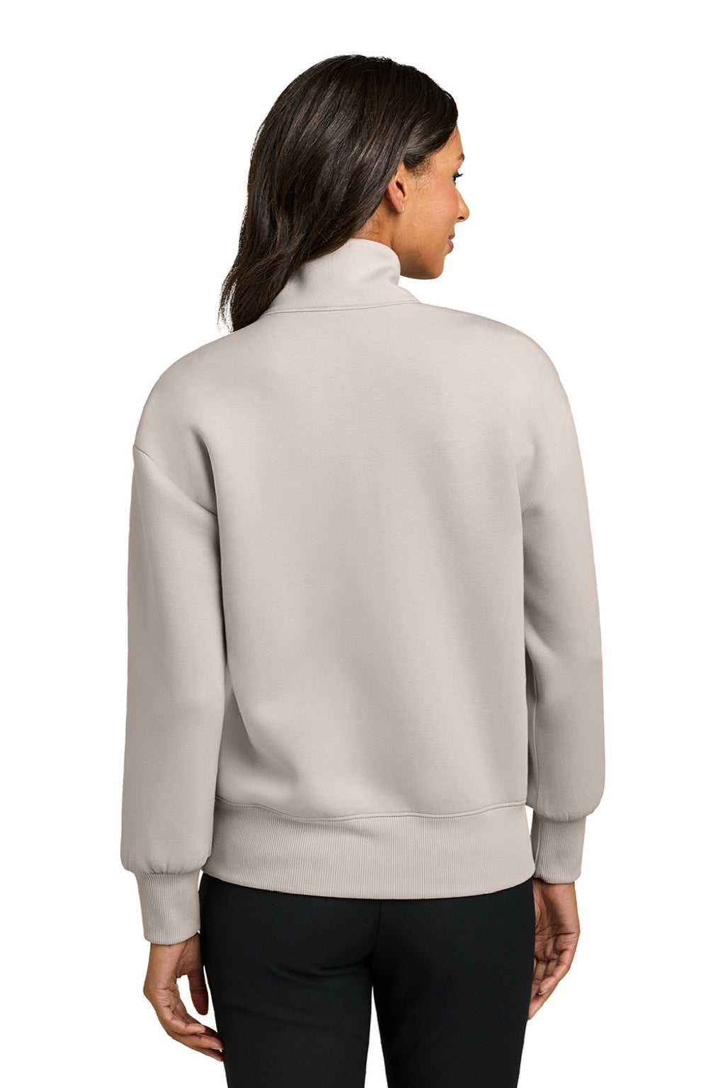 Mercer+Mettle MM3101 Womens Soft Spacer 1/4 Zip Sweatshirt Warm Quartz Model Back