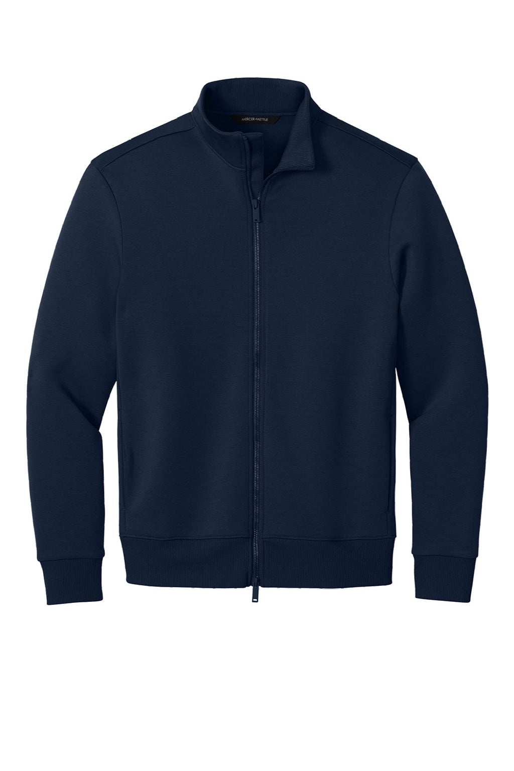 Mercer+Mettle MM3102 Mens Soft Spacer Full Zip Sweatshirt w/ Pockets Night Navy Blue Flat Front