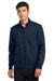 Mercer+Mettle MM3102 Mens Soft Spacer Full Zip Sweatshirt w/ Pockets Night Navy Blue Model Front