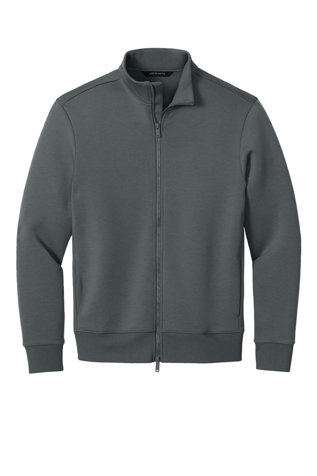 Mercer+Mettle MM3102 Mens Soft Spacer Full Zip Sweatshirt w/ Pockets Storm Grey Flat Front