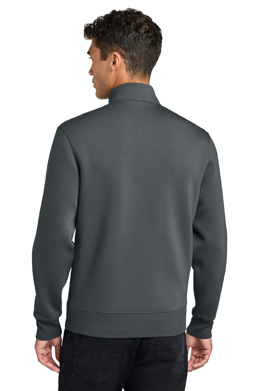 Mercer+Mettle MM3102 Mens Soft Spacer Full Zip Sweatshirt w/ Pockets Storm Grey Model Back