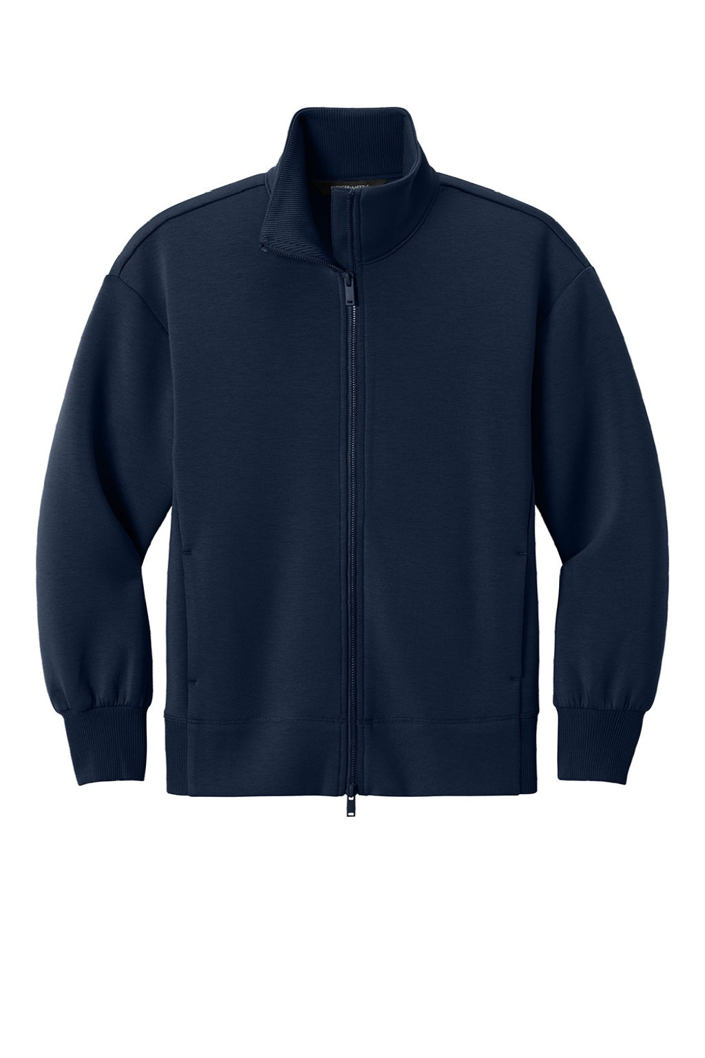 Mercer+Mettle MM3103 Womens Soft Spacer Full Zip Sweatshirt w/ Pockets Night Navy Blue Flat Front