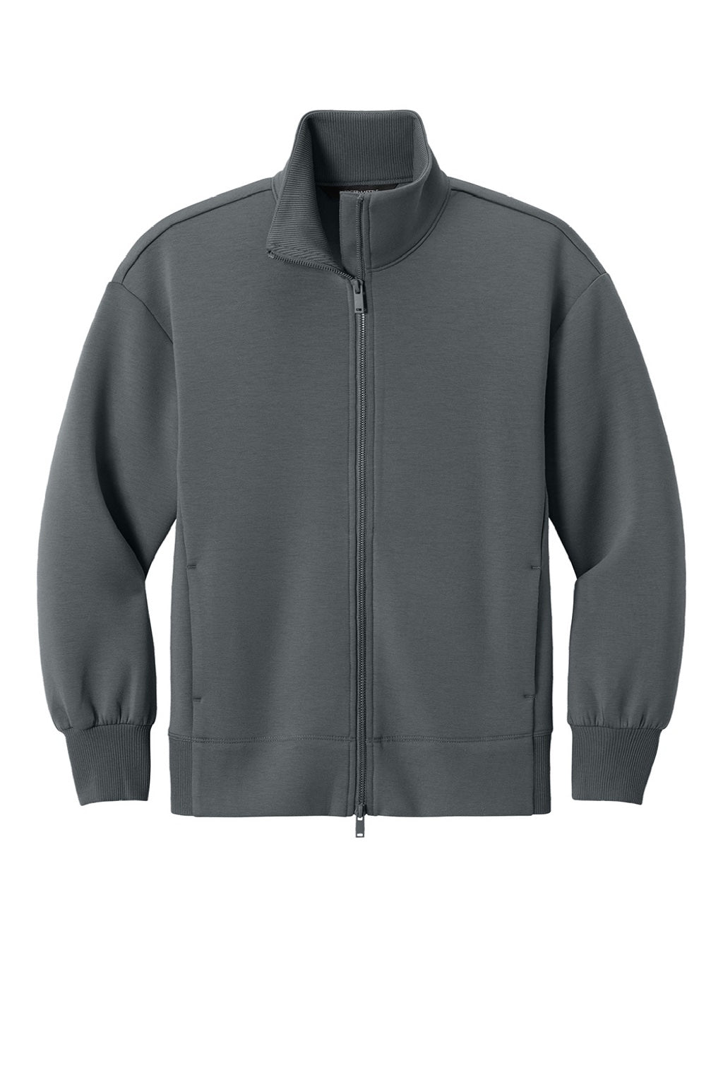 Mercer+Mettle MM3103 Womens Soft Spacer Full Zip Sweatshirt w/ Pockets Storm Grey Flat Front
