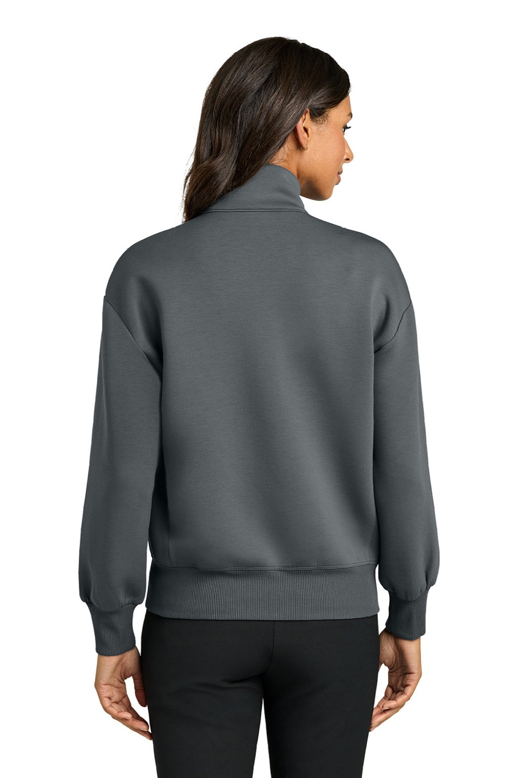 Mercer+Mettle MM3103 Womens Soft Spacer Full Zip Sweatshirt w/ Pockets Storm Grey Model Back