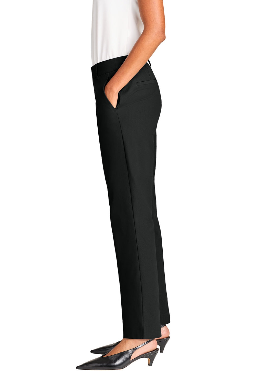 Mercer+Mettle MM4001 Womens Capital Tech Pants w/ Pockets Deep Black Model Side